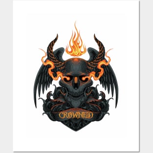 Crowned Demon Skull Posters and Art